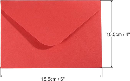 PATIKIL Mini Envelopes, 50 Pack Gift Cards Business Cards Envelope for Greeting Weddings, Red