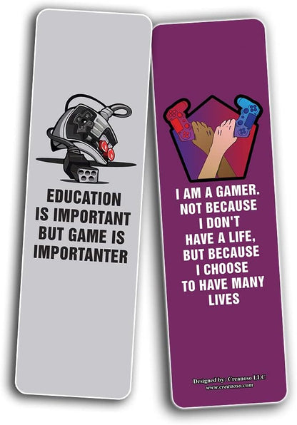Creanoso I am a Gamer Series 2 Bookmarks (2-Sets X 6 Cards) – Daily Inspirational Card Set – Interesting Book Page Clippers – Great Gifts for Adults and Professionals