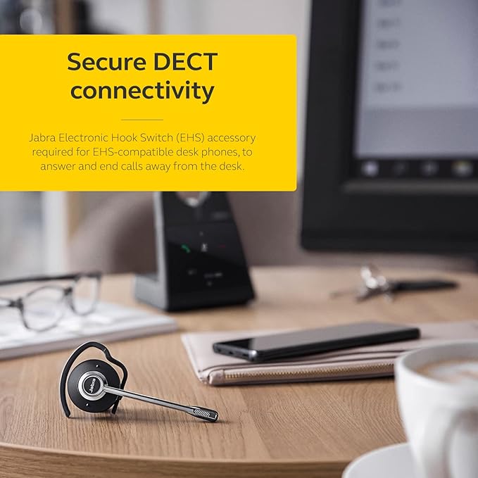 Jabra Engage 65 SE (Second Edition) Wireless Headset, Convertible – Telephone Headset with Industry-Leading Wireless Performance, Advanced Noise-Cancelling Microphone, All Day Battery Life - Black