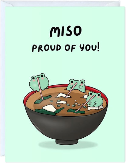 ALY LOU Funny Graduation Card, Congratulations Congrats Card for Him/Her, Funny Grad Card for New Job Promotion, New Home, Wedding Celebration (Miso Proud)