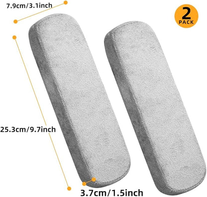 Office Chair Armrest Pads Covers with Memory Foam Elbow Pillow for Forearm Pressure Relief, Arm Rest Covers for Office Chairs, Wheelchair, Comfy Gaming Chair（Grey)
