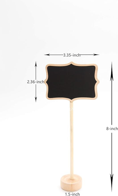 15 Pack Wood Mini Chalkboard Signs (Water-Based Chalk and Replacement Stickers Are Included) Small Rectangle Chalkboards Blackboard for Weddings, Message Board Signs and Special Event Decorations