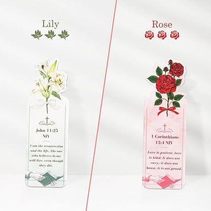 Bible Bookmark for Women, 80 Scriptures Religious Inspirational Bible Verse Bookmarks for Christian Gifts, Prayer Cards, Pink Scripture Book Marks for Reading Women, Book Lovers, Church Gifts in Bulk