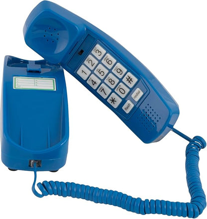 iSoHo Phones - Hearing Device-Friendly Phone – Gentle on Aching Hands, Easy-to-Press Buttons, Wall-Mountable, Custom Ringtone/Volume, Adjustable Ringer & Call Waiting - Lighted Keypad, Classic Blue