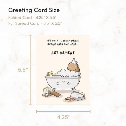 ALY LOU Funny Retirement Card for Her Him, Sarcastic Card For Mom Dad Husband Wife Friend/Congratulations Greeting Card (The Path To Inner Peace ... Retirement)