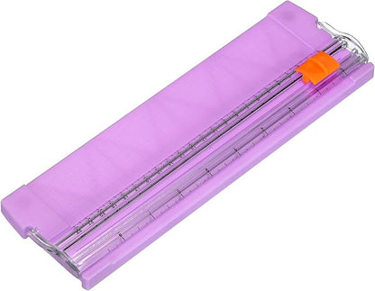 PATIKIL Paper Trimmer, Plastic Portable A5 Paper Cutter Slicer Tool with Side Ruler for Scrapbooking Craft Paper Photo Cardstock Label, Purple