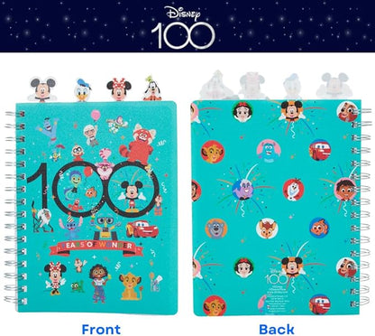 Innovative Designs Disney 100 Anniversary Tab Journal Notebook, Spiral Bound, 96 Lined Pages, 8 x 7 inches, Turquoise