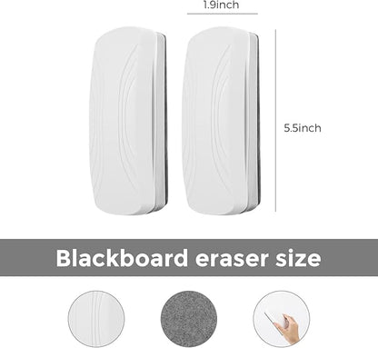 Ddaowanx Whiteboard Eraser, Magnetic Dry Erase Eraser, Glass Board Eraser,School and Office Supplies, Pack of 2 (White)