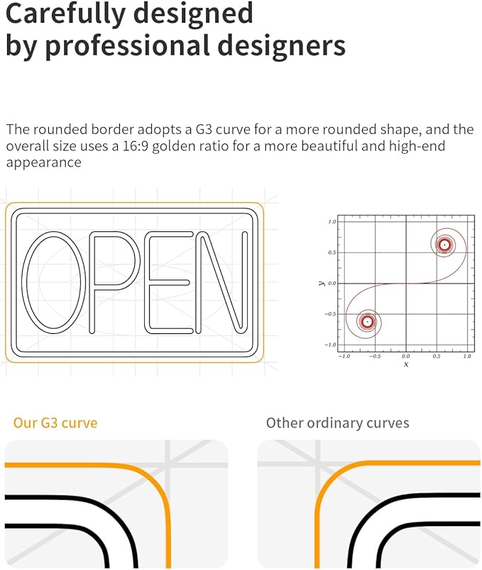 Bright and Eye-Catching LED Open Sign for Business - "16x 10" (White/Yellow) Transparent Acrylic Neon Sign | Ideal for Storefronts, Windows, Bars | Commercial LED Open Signs, Light-Up Open Signs