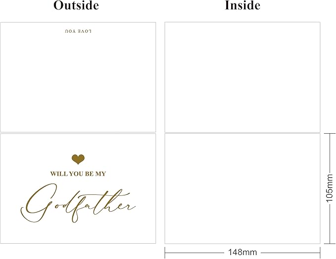 LADY&HOME Will You Be My Godfather Card with Envelope,Godfather Proposal Card Godfather Proposal Gift (C2:Godfather)