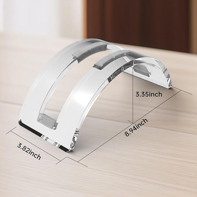 Clear Acrylic Vertical Laptop Stand, Premium Transparent Desktop Notebook Dock, Space-Saving Vertical Laptop Holder for MacBook, IPAD, Book
