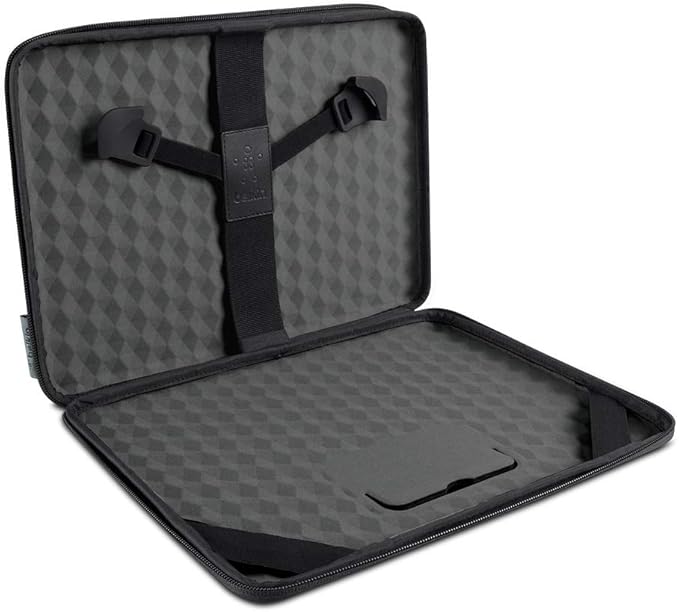 Belkin Air Protect Always-On Slim Laptop Case - Protective Carrying Case for 11in Laptops & Chromebooks, Durable & Lightweight Design w/Shoulder Strap, Ideal for Students & Professionals - Black