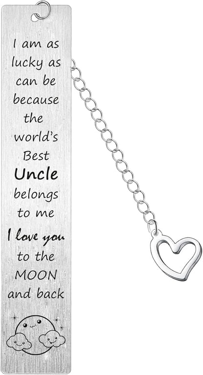 Best Uncle Bookmark Special Uncle Bookmarks from Niece Nephew Father’s Day Gifts Birthday Christmas Gift I Am As Lucky As Can Be Because The World’s Best Uncle Belongs to Me Gifts