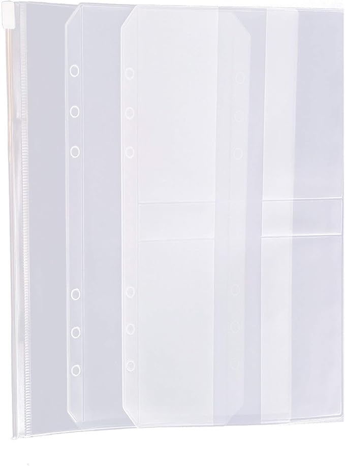 Chris.W A5 Refills Paper, 3 Pack 40 Sheets A5 Colorful Grid Binder Paper, 3 Pcs Binder Pockets, 1 Page Marker - 6 Hole Notebook Inserts for 6 Ring Refillable A5 Binder Notebook Planner