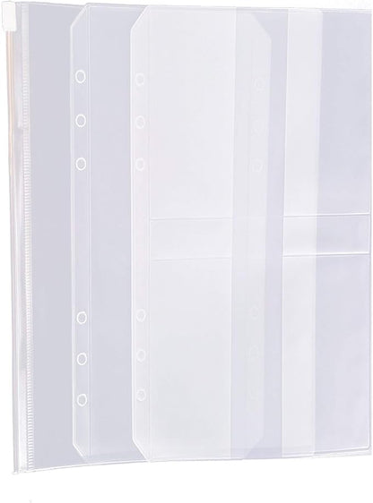 Chris.W A5 Refills Paper, 3 Pack 40 Sheets A5 Colorful Grid Binder Paper, 3 Pcs Binder Pockets, 1 Page Marker - 6 Hole Notebook Inserts for 6 Ring Refillable A5 Binder Notebook Planner