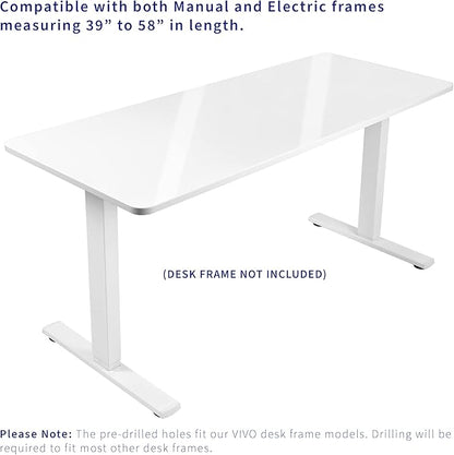 VIVO Dry Erase 60 x 24 inch Universal Solid One-Piece Table Top for Standard and Sit to Stand Height Adjustable Home and Office Desk Frames, Whiteboard Table Top, DESK-TOP6WE