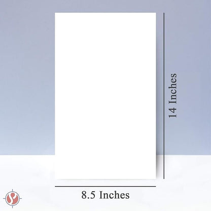 White Paper – Great for Arts and Crafts and Stationery Printing – 8.5 x 14" (Menu/Legal Size) – Regular Paper, 20lb Bond / 50lb Text / 75GSM – Copy, Writing and Printer Paper – 500 Sheets per Pack