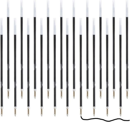 20 Pieces Ballpoint Pen Refills Black Ink 1.0mm Medium Point Smooth Writing Pen Refills Replacement Gel Ink Refills for Retractable Ballpoint Pen School Office Supplies