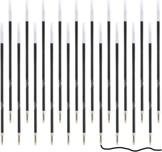 20 Pieces Ballpoint Pen Refills Black Ink 1.0mm Medium Point Smooth Writing Pen Refills Replacement Gel Ink Refills for Retractable Ballpoint Pen School Office Supplies