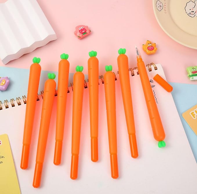 Rabbit Carrot Eggs pens 32pcs Gel Ink Pens 0.5 mm Black Ink Novelty Pens for Child, Women Coworkers Kids Office School Home Wedding Bridal Shower Gifts Party Supplies (Rabbit Carrot pens 32pcs)