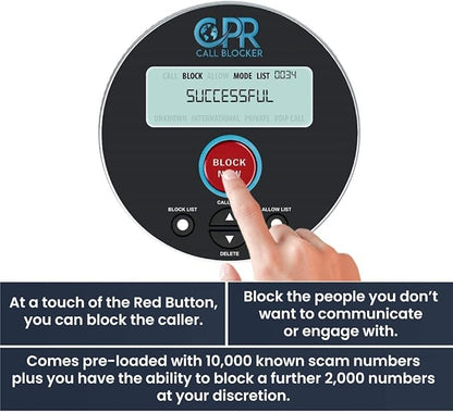 CPR V10000 – Whitelist Call Blocker. Landline Phone Call Blocker. Dual Mode Protection. Pre-Loaded with 10,000 Known Robocall Scam Numbers - Join Our Mission to Create a spam Free Community