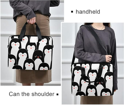 Cute Penguin Laptop Bag Case Laptop Messenger Bag Briefcase for Men Women