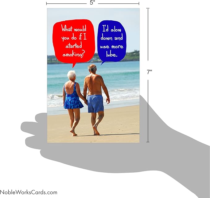 NobleWorks Started Smoking - Anniversary Greeting Card with Envelope (4.63 x 6.75 Inch) - C9583ANG