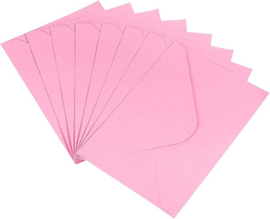 PATIKIL Mini Envelopes, 50 Pack Gift Cards Business Cards Envelope for Greeting Weddings, Pink