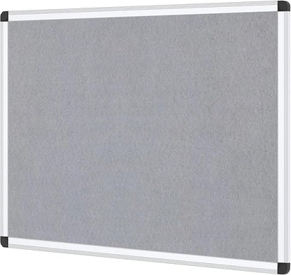 VIZ-PRO Notice Board Felt Gray, 48 X 36 Inches, Silver Aluminium Frame