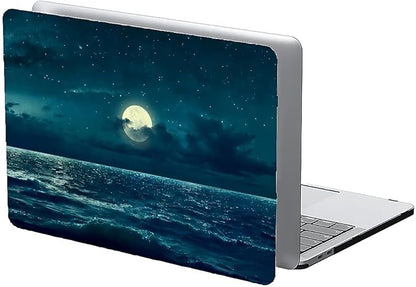 Compatible with 14.2 Inch MacBook Pro A2442/A2779, Night Sea Beach Moon Ocean Landscape Hard Plastic Shell Cover Case