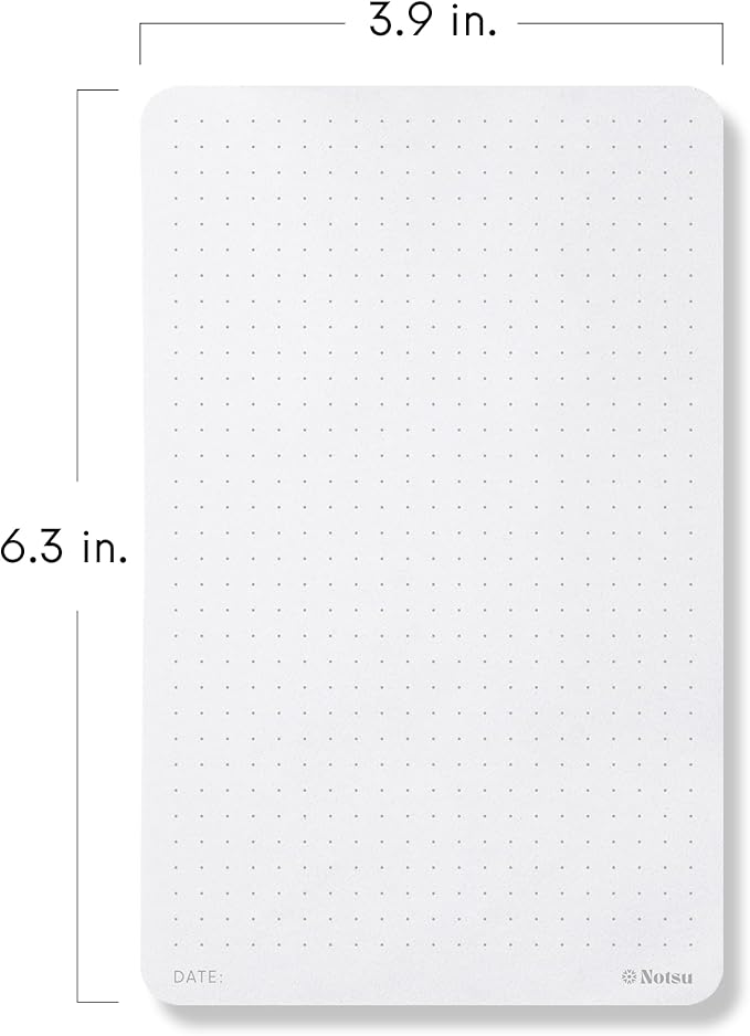 Notsu Dot Grid Small Desk Notepad 2 Pack | Minimalist Dotted Memo Note Pads with Premium Thick Paper, 3.9" x 6.3"