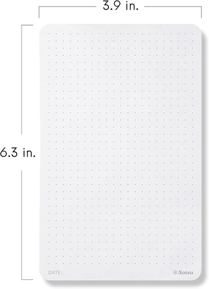 Notsu Dot Grid Small Desk Notepad 2 Pack | Minimalist Dotted Memo Note Pads with Premium Thick Paper, 3.9" x 6.3"