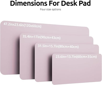YsagI Large Leather Desk Mat, Mouse Pad, Non-Slip PU Leather, Waterproof Writing Pad, Laptop & Office use (Grayish Lavender, 47.2" x 23.6")
