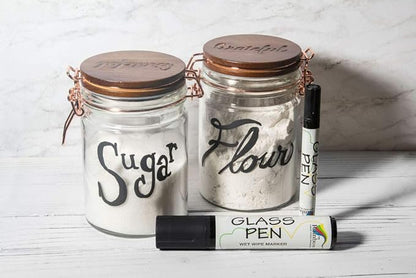 Glass Pen Window Marker: Liquid Chalk Markers for Glass, Car Marker or Mirror Pen with Washable Paint - Graduation Car Windows, Storefront Window, Wedding, Parade, Party & Holiday (Black, Fine Tip)