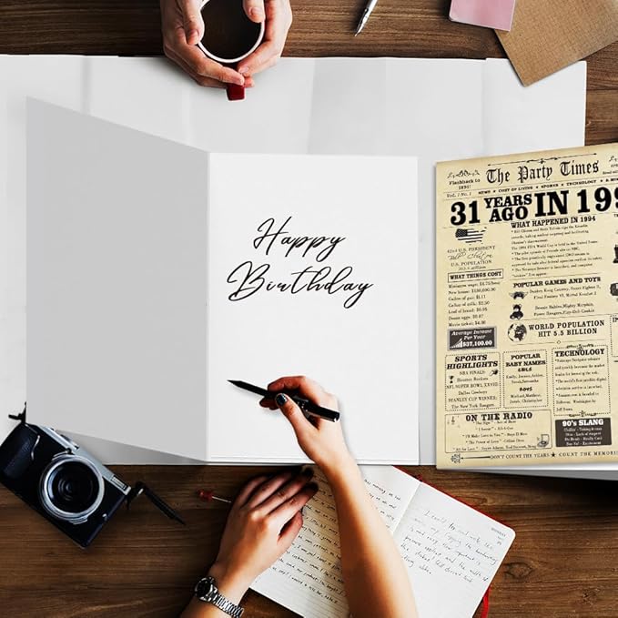 Funny 31st Birthday Card Gifts for Women Men,Large 31 Year Old Birthday Decorations Gifts for Her Him,Happy 31st Anniversary Wedding Gifts Card for Husband Wife