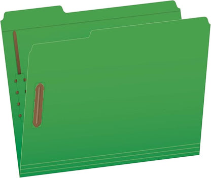 Pendaflex Fastener Folders, 2 Fasteners, Letter Size, Green, 1/3 Cut Tabs in Left, Right, Center Positions, 50 per Box (22140GW)