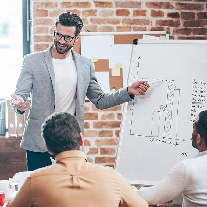 XBoard Magnetic Whiteboard 40 x 30 Inch, Dry Erase White Board for Wall with Marker Tray 3' x 2.5' | Aluminum Frame Message Presentation Board for Home School & Office