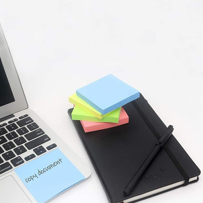 Sticky Notes 3x3, Self-Stick Notes, 8 Pads, 100 Sheets/Pad, Assorted Colors Stickies, Easy to Post Notes for Study, Works, Daily Life (8)