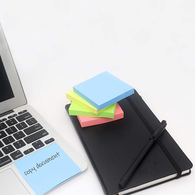 Sticky Notes 3x3, Self-Stick Notes, 16 Pads, 100 Sheets/Pad, Assorted Colors Stickies, Easy to Post Notes for Study, Works, Daily Life (16)