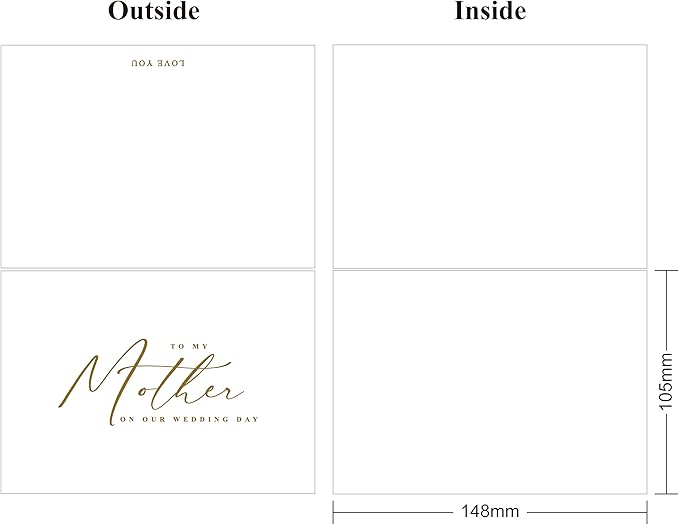 LADY&HOME To My Mother on My Wedding Day Card,Wedding Day Card to Mother,Thank Mother Wedding Day Card (C2:Mother)