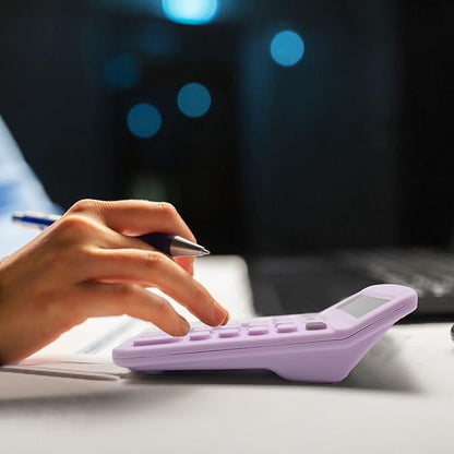 Purple Calculator, Basic Office Calculator, Desktop Calculator 12 Digit with Large LCD Display, Purple Office Supplies with Sensitive Button, Purple Desk Accessories, School Supplies……