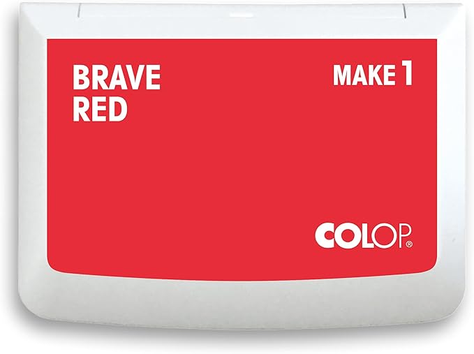 COLOP Make Series, Ink Stamp Pads, with Non-Toxic Premium Ink, Water-Based Acid-Free (Brave Red, Make 1-1-15/16" x 3-1/2")