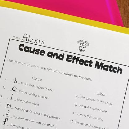 Sweet Work Bubble Tea Themed Stamp / 2000 Plus Self Inking Teacher Boba Drink Stamper / 9/16" Small Black Ink Worksheet School Homework Stamp Made in USA