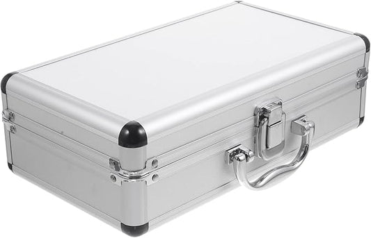 ERINGOGO Aluminum Attache Case - 12inch Lock Metal Briefcase with Ripple Foam, Hard Aluminum Carrying Case for Men, Universal Portable Tool Case for Laptop/Luggage/Instrument White