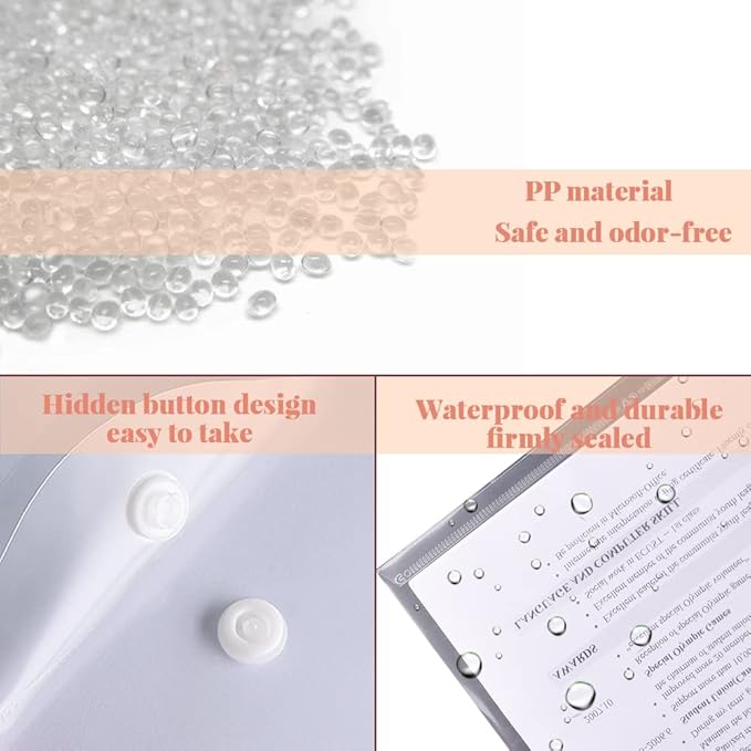 Vmiapxo 40 Pack Stamp and Die Storage Pockets, Reusable Small Plastic Envelopes Waterproof Sticker Organizer Receipt Holder Photo Storage Folders (7" x 9.4")