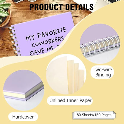 My Favorite Coworkers Gave Me This Purple Hardcover 160 Pages Spiral Notebooks, Coworker Birthday Gifts, Goodbye Gifts for Coworkers, Sarcastic Farewell Gifts, Funny Coworker Leaving Gifts