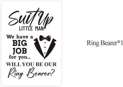 Ring Bearer Proposal Card, Will You Be Our Ring Bearer Card, Ring Bearer Request Card with Matching Envelopes.