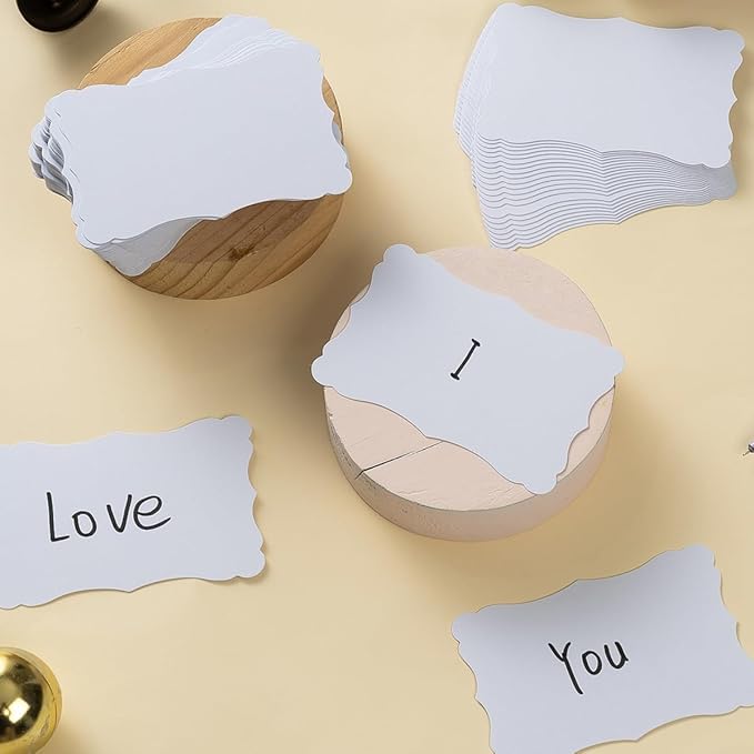 120 Pieces Small Mini Business Cards Vintage Assorted Colors Blank Note Cards Gift Word Card for Business Cards, Gift Cards (White, 3 x 5 inches)