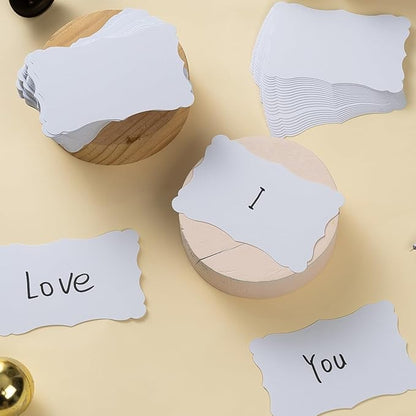 120 Pieces Small Mini Business Cards Vintage Assorted Colors Blank Note Cards Gift Word Card for Business Cards, Gift Cards (White, 3 x 5 inches)