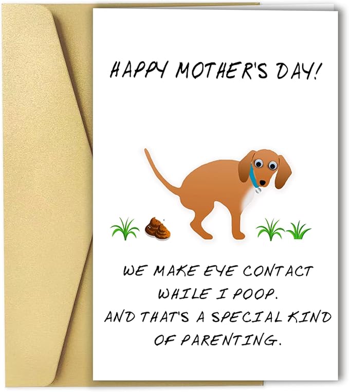 OJsensai Happy Mother's Day Card from Dog, Personalized Mothers Day Gifts for Dog Mom Grandma, Funny Dog Mothers Day Card for Women, Unique Gift Idea for Dog Owner